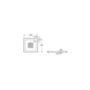 receveur Blues Xl 100X100 A/Fad Blanc - ROCA A2B2369007 