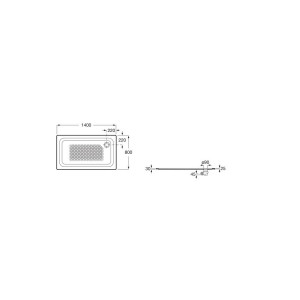 receveur Blues Xl 140X80 A/Fad Blanc - ROCA A2B2769007 