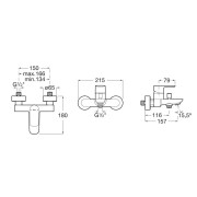 Cala mitigeur bd mural avec inverseur clapet antiretour blanc mat - ROCA A5A026EB00 