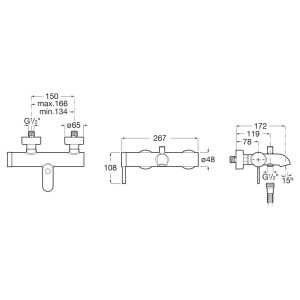 Ona mitigeur b-d mural avec inverseur auto pvd acier inoxydable - ROCA A5A029ESM0 