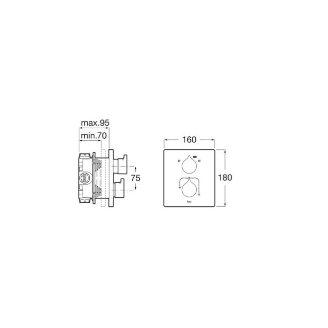 Insignia Mit Bd Encas 2Voies Pour Rbox Titanium Black Brossé-Roca ...
