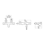 T-500 Mitigeur Bain-Douche Thermostatique Noir Mat - ROCA A5A1E18NB0 