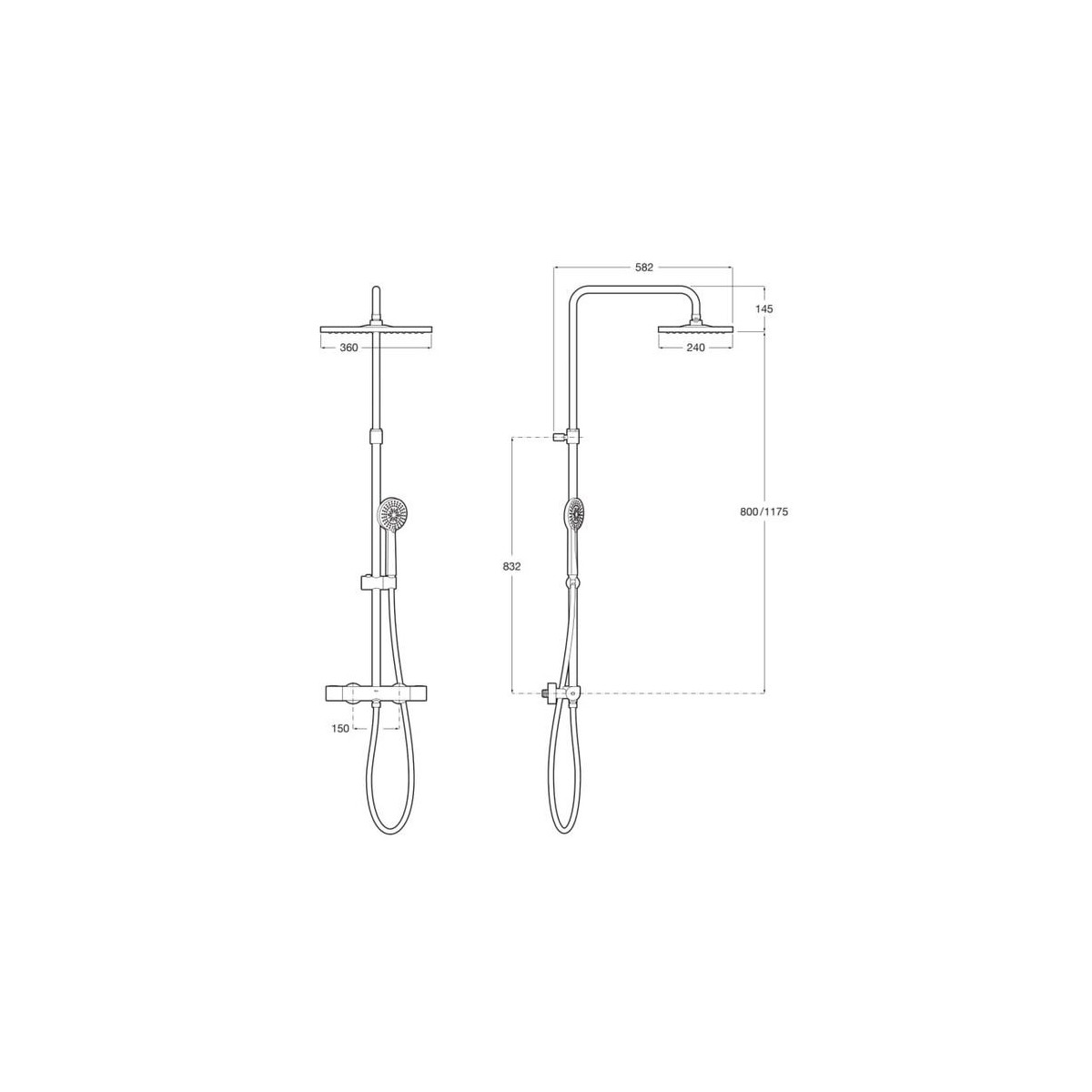 Even-T Square Colonne De Douche - ROCA A5A202EC00 