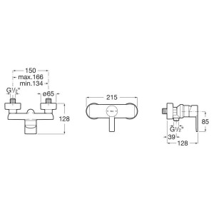 Targa mitigeur de douche mural sans flexible ni douchette pvd acier inoxydable - ROCA A5A215FSM0 
