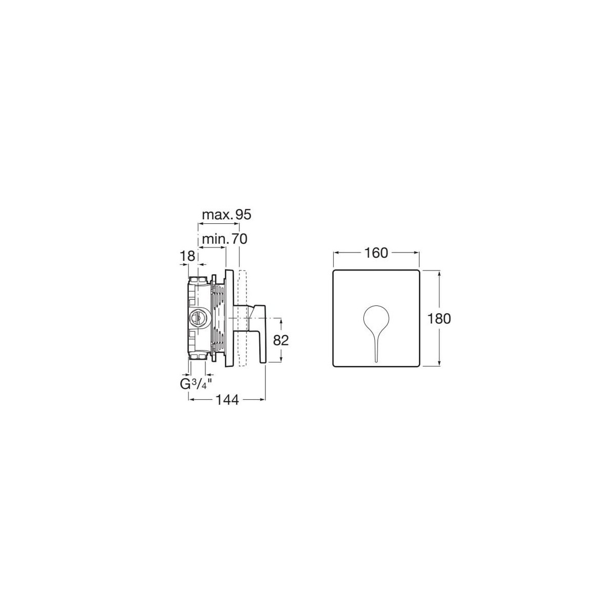 Insignia Bd A Encastrer Sur Rocabox 1V  Rose Gold - ROCA A5A2B3ARG0 