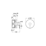 Targa mitigeur bain ou douche à encastrer 1 voie pvd acier inoxydable - ROCA A5A2B5FSM0 