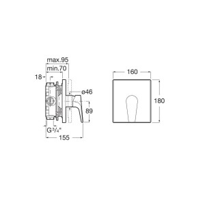 Atlas Mitigeur Bain Ou Douche À Encastrer  Plaque Carree - A5A2B90C00 ROCA 