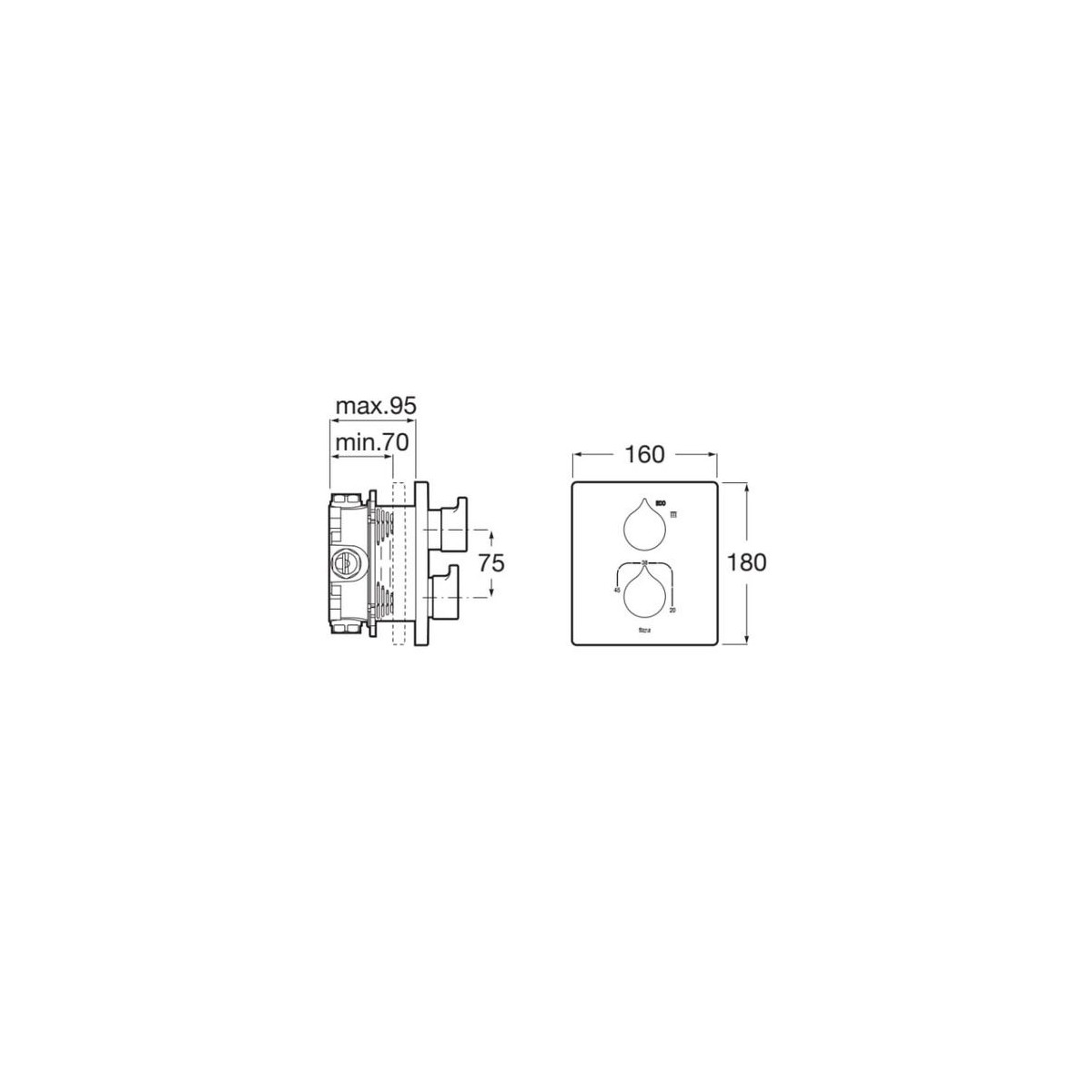 Insignia Mit D Encastré 1 Voie Pour Rbox  Rose Gold-Roca A5A2C3Arg0 