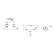 T-500 mitigeur douche thermostatique mural avec régulateur de débit blc mat - ROCA A5A2E18B00 