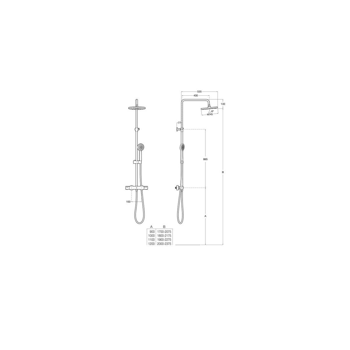 Victoria-T Plus Colonne De Douche Telescopic-Roca A5A2F18C00 