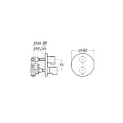 T-500 Mitigeur Thermostatique Bain Douche À Encastrer 2 V Noir Mat - ROCA A5A2K18NB0 