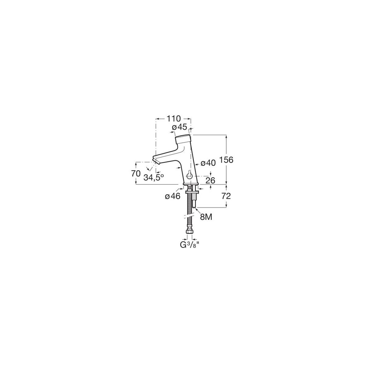 Fluent Mitigeur Temporise 5L/Min Selecteur De Temperature - ROCA A5A3A24C00 