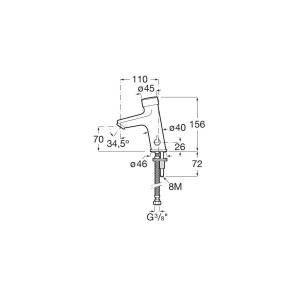 Fluent Mitigeur Temporise 5L/Min Selecteur De Temperature - ROCA A5A3A24C00 