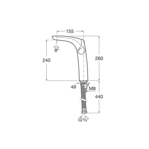 Insignia Mitigeur Lavabo A Bec Haut Pop Up (Sans Tirette) - A5A3A3AC00 ROCA 
