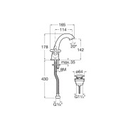 Mélangeur lavabo avec vidage clic-clac Chrome CARMEN - ROCA A5A3A4BC00 