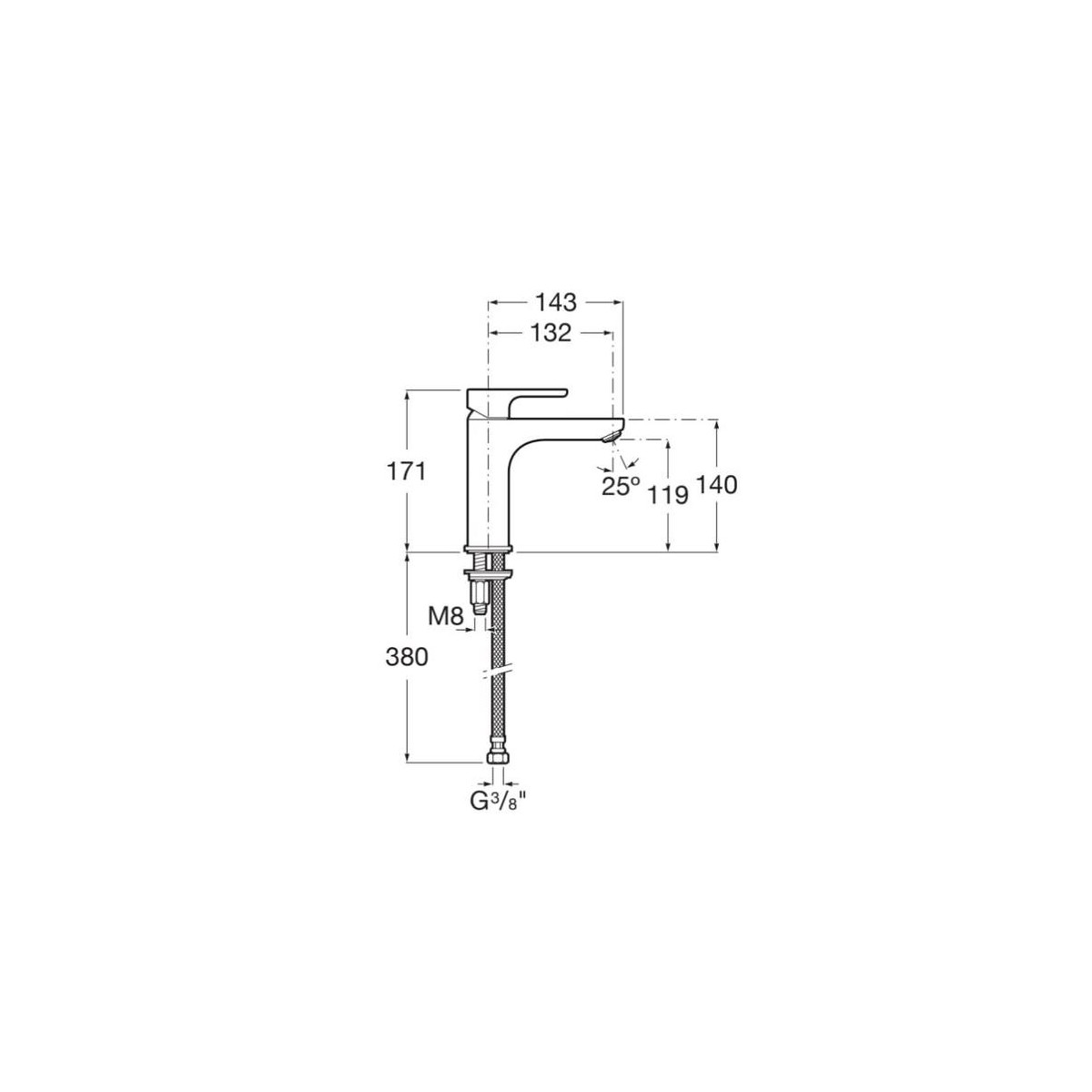 Mitigeur Lavabo Monotrou Mezzo L20  - A5A3B09C00 ROCA 