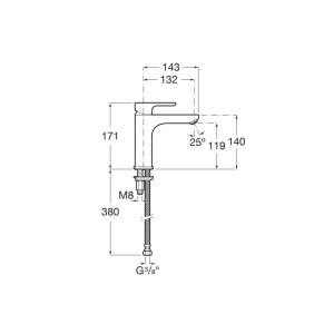 Mitigeur Lavabo Monotrou Mezzo L20  - A5A3B09C00 ROCA 