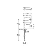 Victoria pro mitigeur lav s corps lisse ss vid poignée ajourée chromé - ROCA A5A3D5GC00 