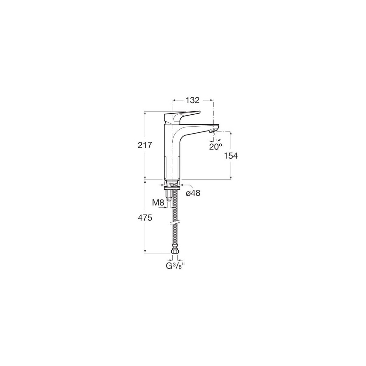 Atlas Mitigeur Lavabo Corps Mezzo Plus Corps Lisse Cold Start - A5A3D90C00 ROCA 