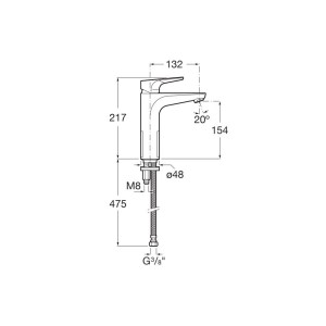 Atlas Mitigeur Lavabo Corps Mezzo Plus Corps Lisse Cold Start - A5A3D90C00 ROCA 