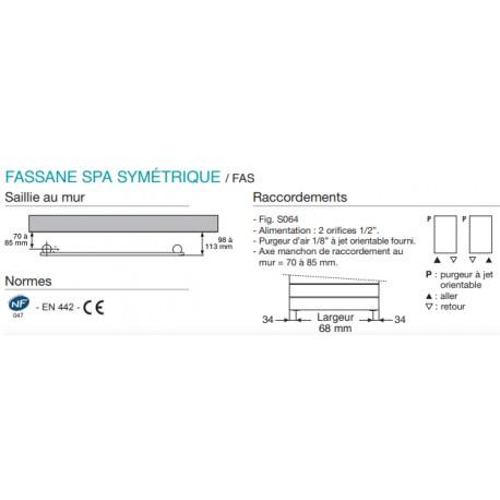 Sèche-serviette ACOVA - FASSANE Spa Symétrique eau chaude 411W FAS-082-050