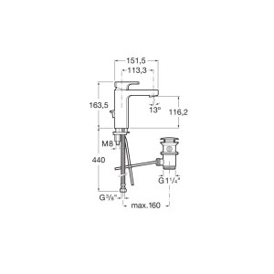 L90 Mitigeur Lavabo Avec Vid Clic-Clac Cold Start - A5A3F01C00 ROCA 