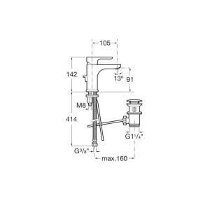 Mitigeur lavabo monotrou chromé L20 - ROCA A5A3I09C00 