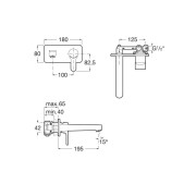 L20 mitigeur Lavabo Encastre - ROCA A5A3L09C00 