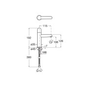 Nu mitigeur lavabo "s" corps lisse poignée dôme blanc brillant - ROCA A5A3Y3FP30 
