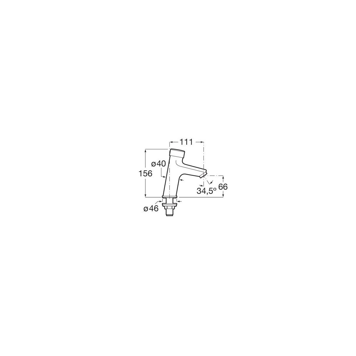 Fluent Mitigeur Temporise Eco 2L/Min - ROCA A5A4B24C00 