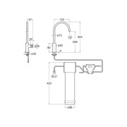Aquafy robinetterie évier une sortie pour eau filtrée livré avec flexibles - ROCA A5A8A3GC00 