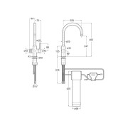 Aquafy mit évier bec tube incurvé à double sortie chromé, cartouche filtration - ROCA A5A8B3GC00 