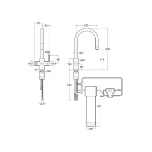 Aquafy mitigeur évier à bec tube à double sortie acier inox - ROCA A5A8D3GSM0 