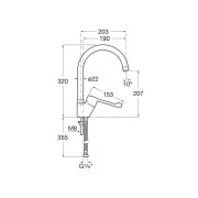 Victoria pro mitigeur évier bec tube haut mobile poignée gérontologique chromé - ROCA A5A8E5GC00 