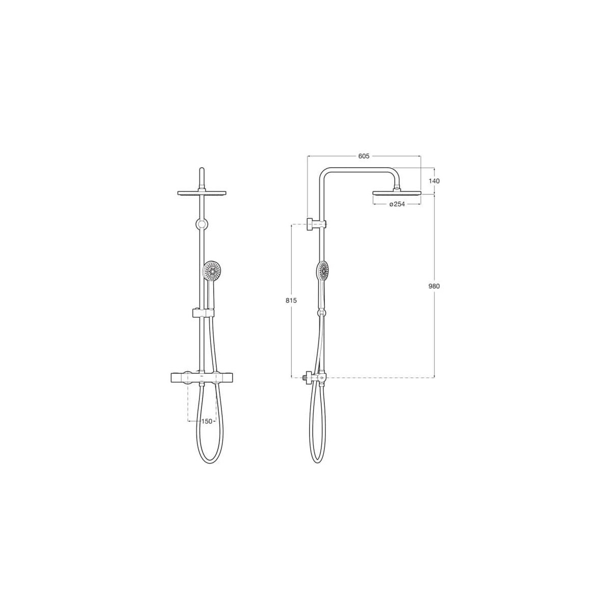 Even-t round colonne de douche titanium black - ROCA A5A9A2ECN2 