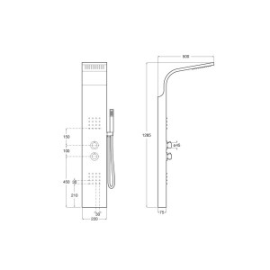 Essential 2.1 colonne hydromassage acier inoxidable - ROCA A5A9A8BC00 