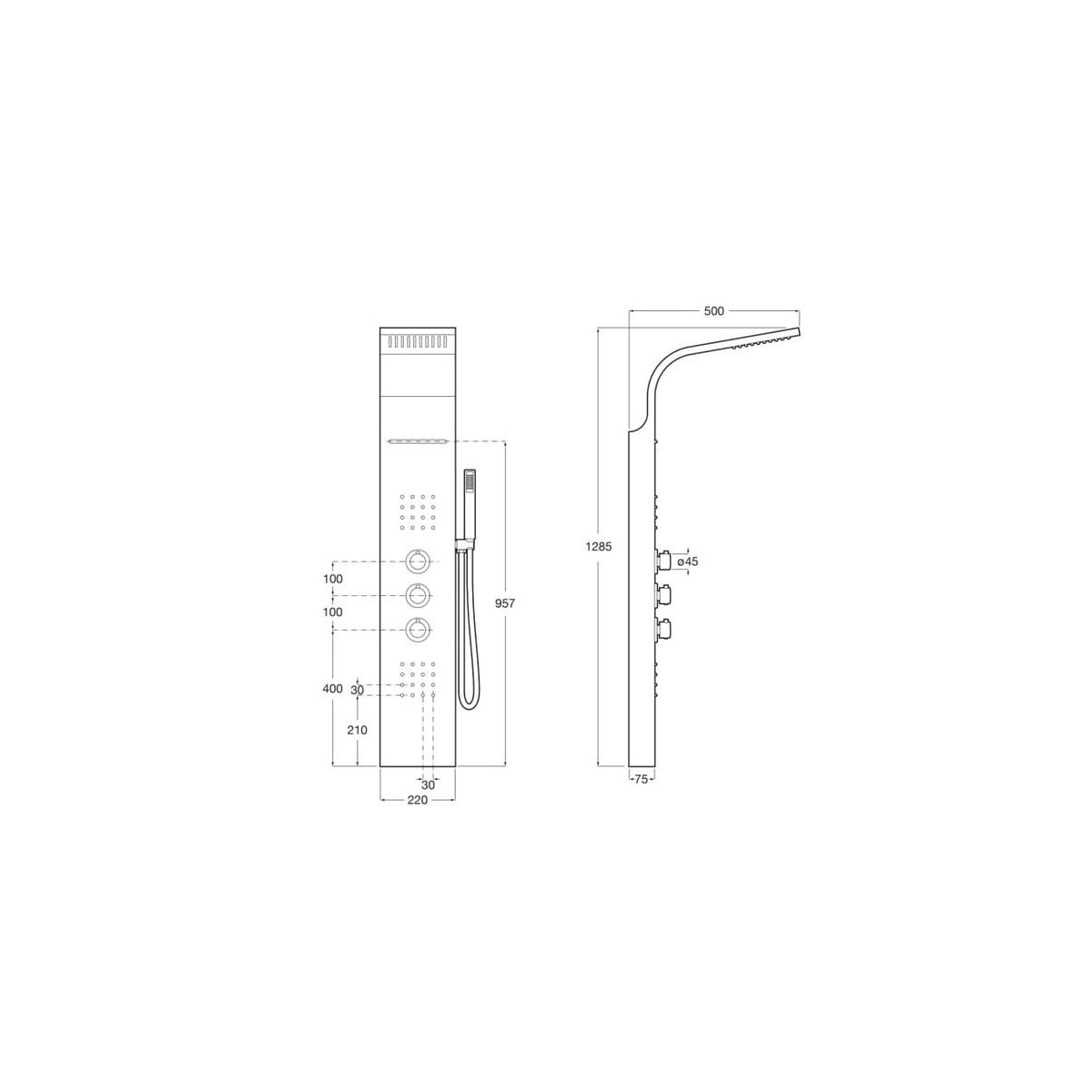 Evolution 2.1 Colonne Hydromassage Acier Inoxidable-Roca A5A9B8Bc00 