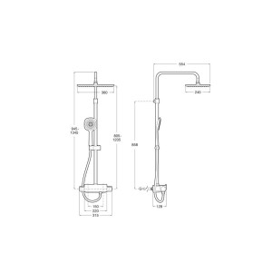 Deck-T Sq Colonne De Douche Thermostatique A/Etagere - A5A9C88C00 ROCA 
