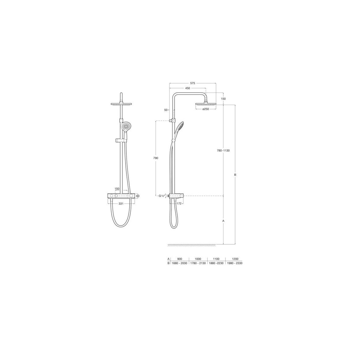 Index-t switch colonne douche 2 voies chromé - ROCA A5A9I09C00 