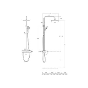 Index-t switch colonne douche 2 voies chromé - ROCA A5A9I09C00 