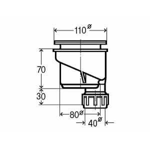 Vidage sortie verticale avec garde d'eau 50 mm - ROCA A27L044000 