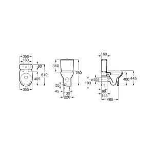 Victoria réservoir avec alim latérale équipé d'un mécanisme 3/6 litres NF - ROCA A341V04000 