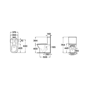 Optica cuvette au sol à évacuation duale Rimless Vortex 630 mm - ROCA A342V15000 