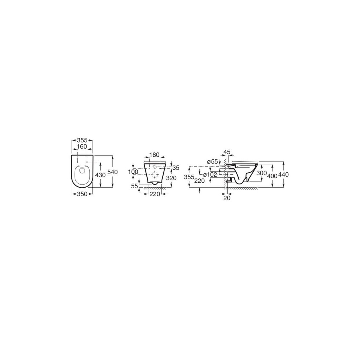 The Gap Round Pack Wc Susp Riml Slc Blc - ROCA A34H0N5001 