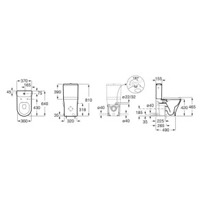 The Gap Round Pack Wc Avec Broyeur Cuv Rimless Ab Silencio-Roca A34T0N2000 