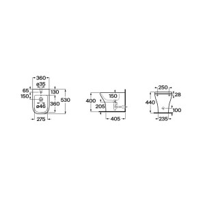 Optica bidet au sol percé 1 trou 530 mm - ROCA A357V17000 