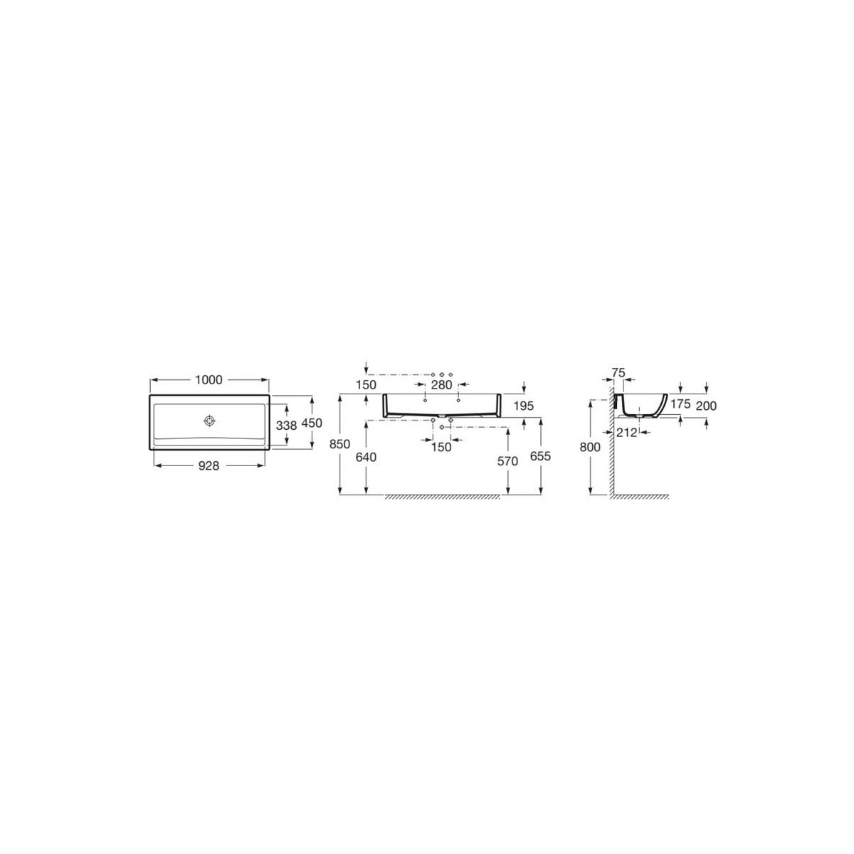 Access Lav Espaces Publics 100X450 Blanc - ROCA A368PB8000 