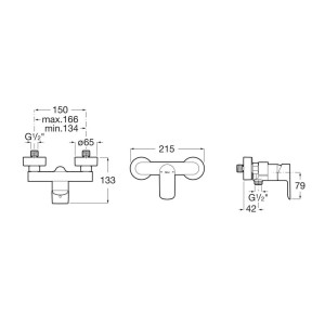 Cala Mitigeur Mural Douche-Roca A5A216Ec00 