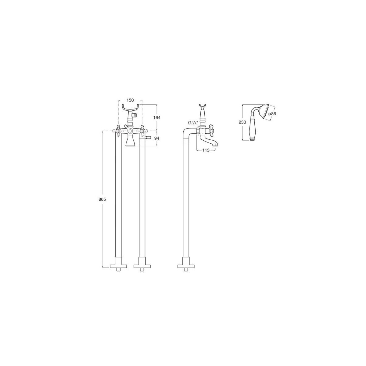 Carmen Mel B/D Colonne +Douchette - A5A274BC00 ROCA 