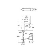 Targa mitigeur s pour lavabo vidage auto ouverture sur l'eau froide chromé - ROCA A5A305FC00 